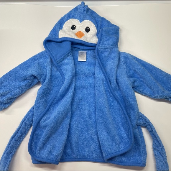 Luvable Friends Blue Hooded Baby Bathrobe SZ 0-9M. - Picture 1 of 3